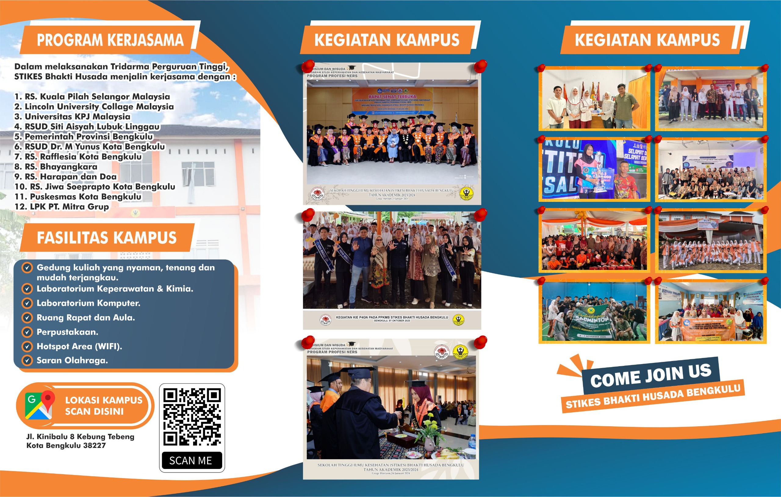 Poster Program Kerjasama dan Fasilitas Kampus STIKES Bhakti Husada Bengkulu